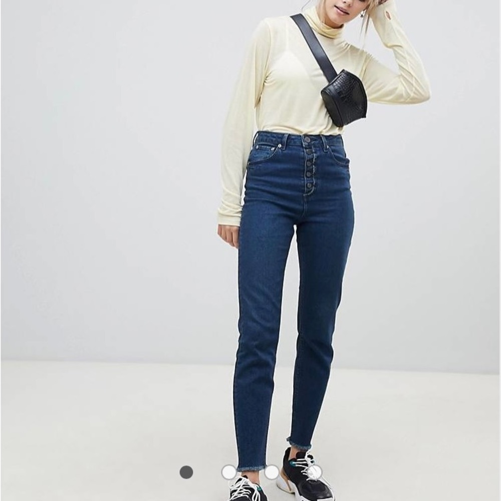 Asos high waisted button fly jeans. Sz 30